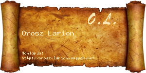 Orosz Larion névjegykártya