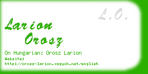 larion orosz business card